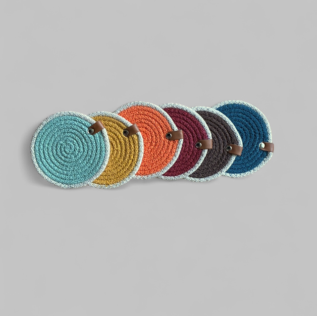 Assortiment de 6 dessous de verre bicolor