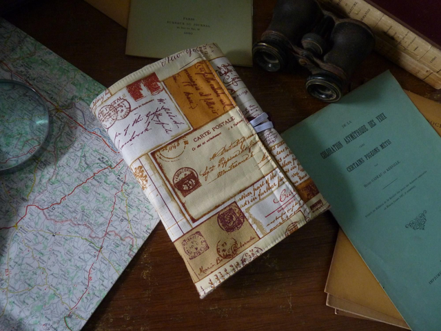 Protège livre motif carte postale ancienne 