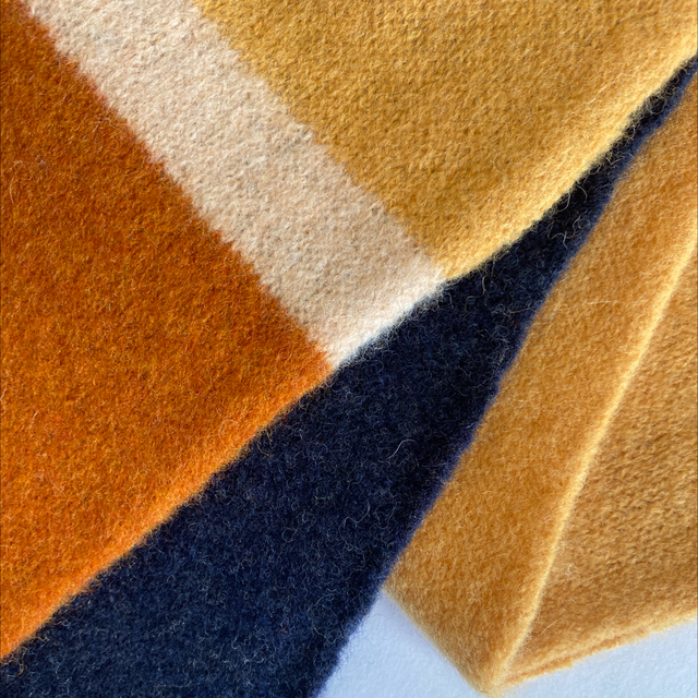 Wind Knitted Scarf oxide, navy, yellow, light pink