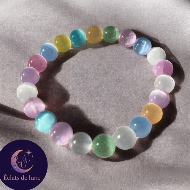 Bracelet Sélénite Arc-en-Ciel