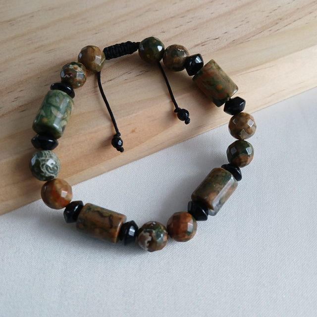 Heren armband Rhyoliet met Onyx (2.023)