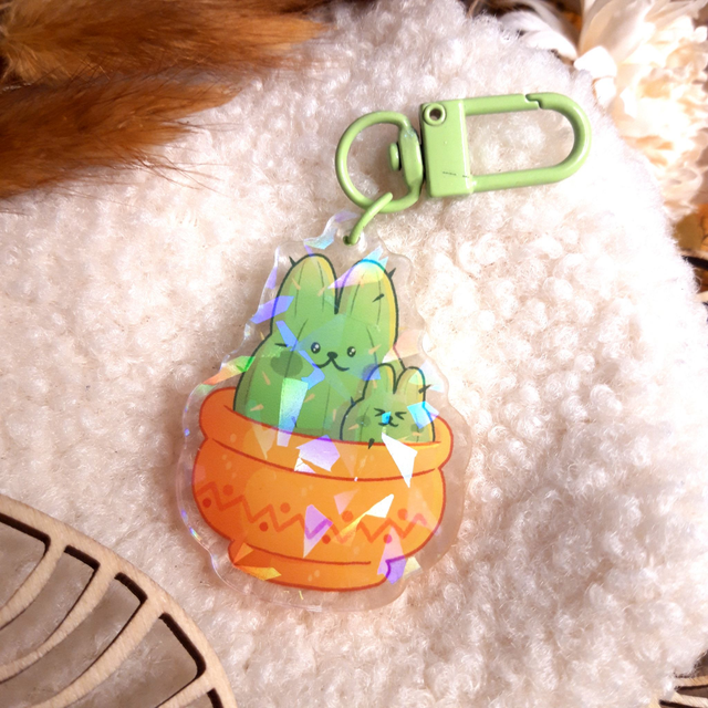 Lapin cactus porte clés
