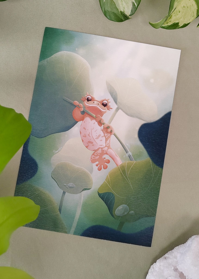 Print - Gecko à crête capucines