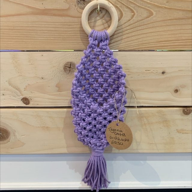 Lilac Macrame Hanging Pod 
