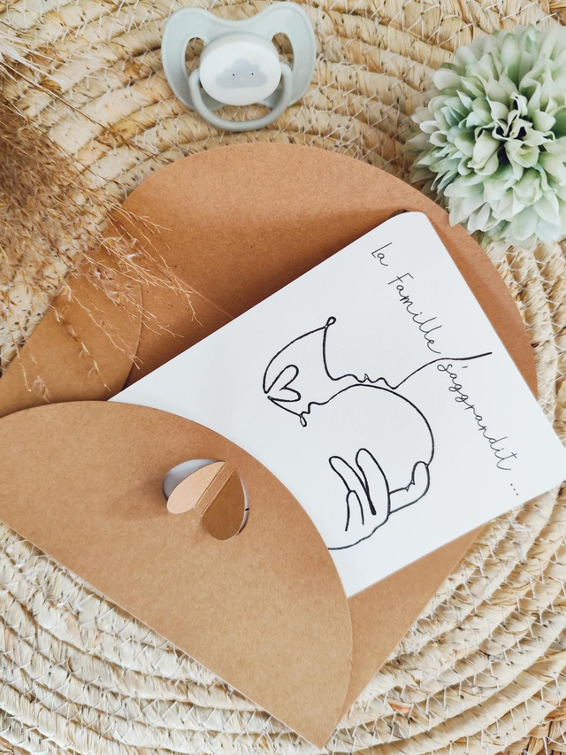 Carte annonce grossesse " la famille s'agrandit "