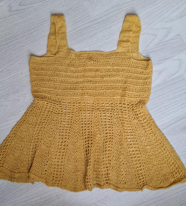New Handmade Crochet Ladies Vest Top Mustard 14-16
