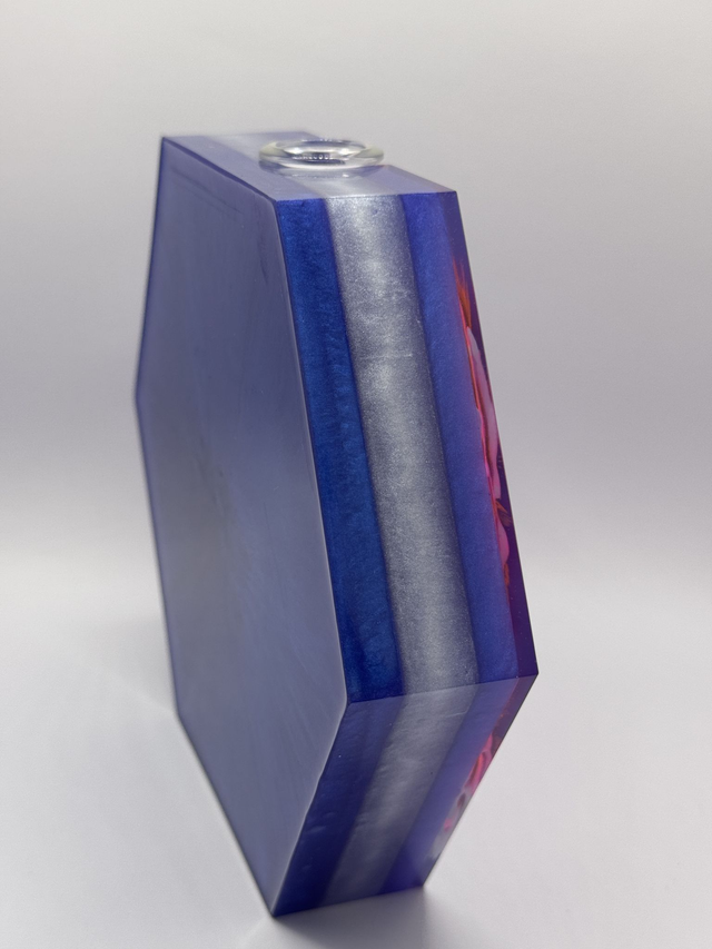 Purple Bloom Resin Hexagonal Propagation Vase