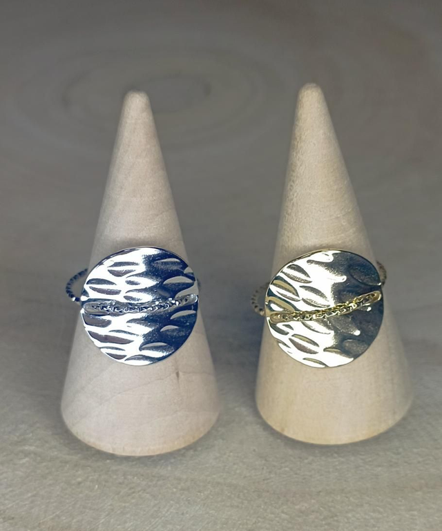 Bague ronde martelée