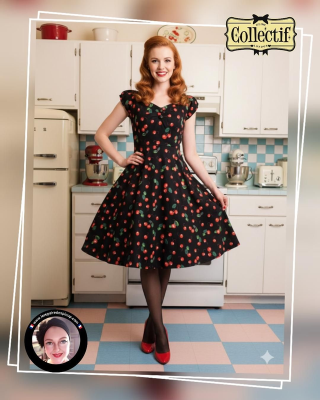 Robe Collectif Dolorès Black Cherry Swing T38/40