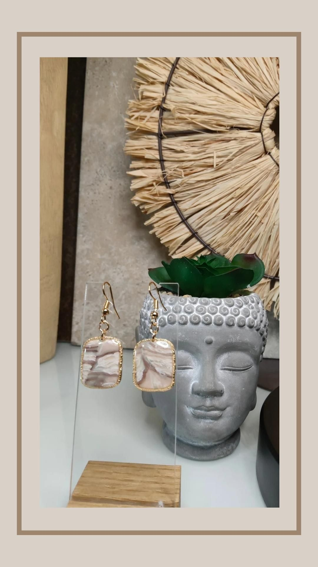 Boucles d&#039;oreilles &quot;la naturelle&quot; rectangle 