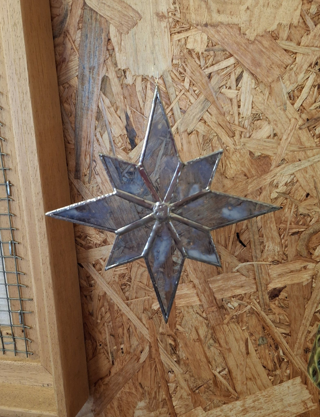 Vitrail Etoile bleu nuage