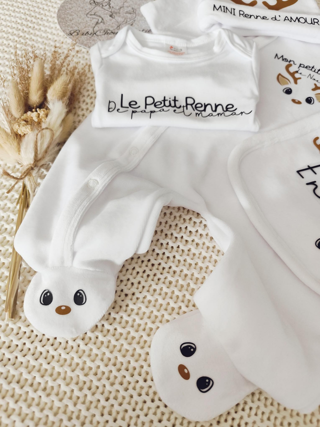 Ensemble velours " Mon petit renne de Noël "