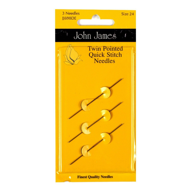 John James  Twin Pointed Quick Stitch Hand Sewing Needles Size 24  (3 Per pack)