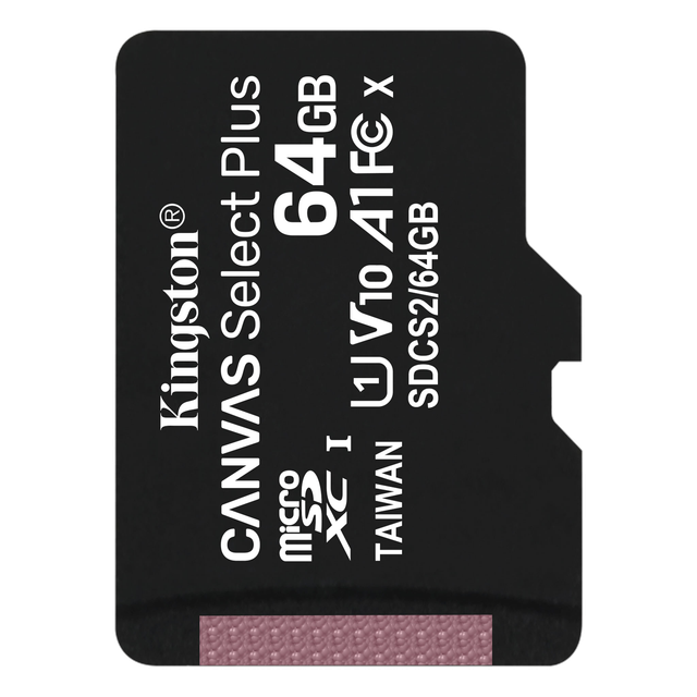  Kingston Canvas Select Plus 64 GB Class 10/UHS-I (U1) microSDXC - 100 MB/s Read SDCS2/64GBSP