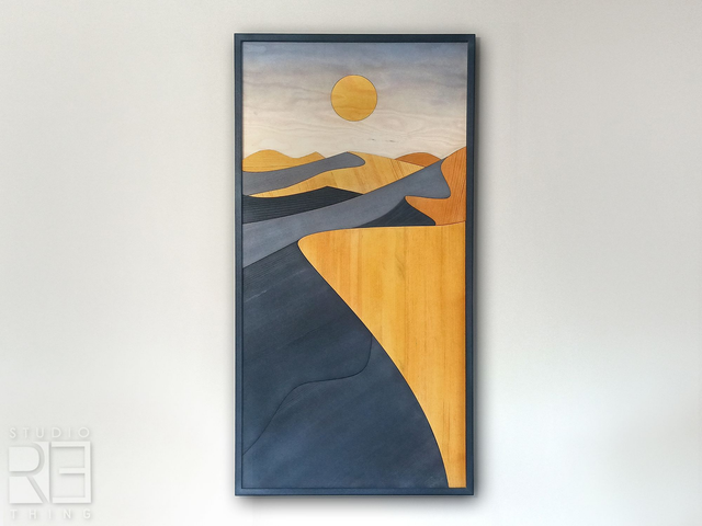 „Słoneczna Pustynia” – drewniany pejzaż