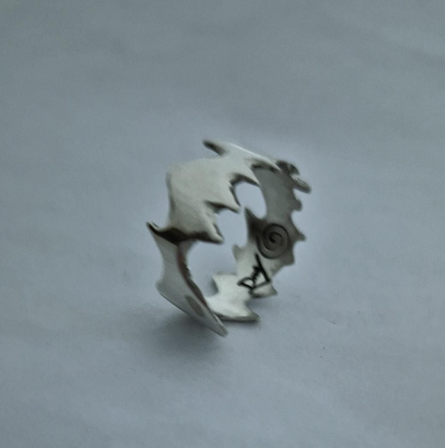 Spiked sterling silver ring 