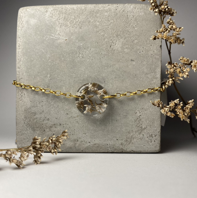 Bracelet maille ovale Lavande de mer 