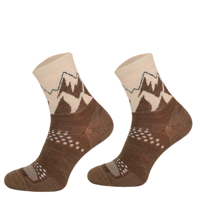Light Hiker Trekkingstrumpor - beige-brun, med Merino och Alpacka