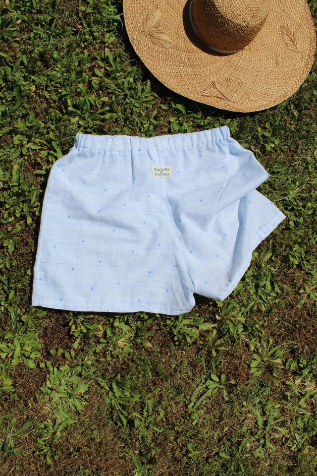 Short upcyclé bleu - Taille 1