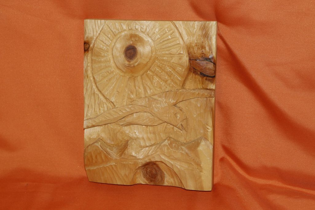 Handgeschnitztes Bild "Schwalbe"