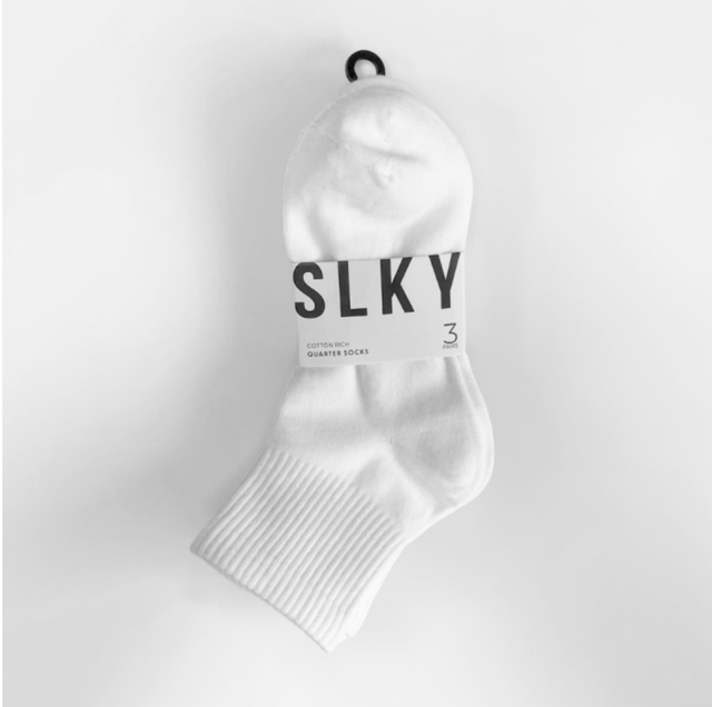 SILKY DANCE White Quarter Socks pack of 3