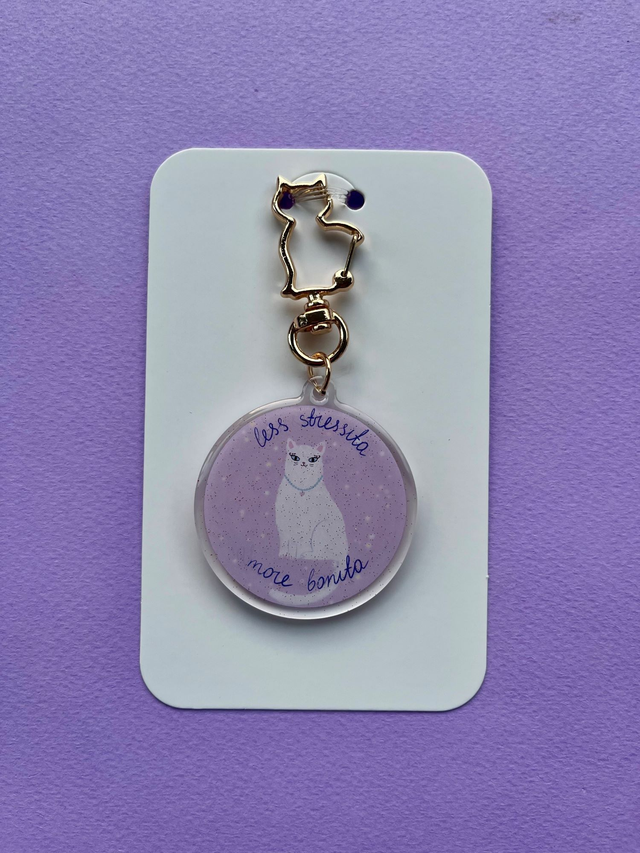 Glitter-avaimenperä ”Less Stressita, More Bonita"