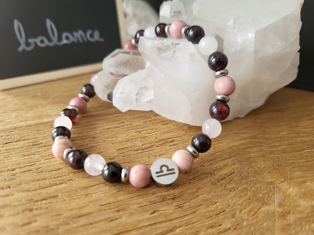Balance - Grenat - rhodochrosite - quartz rose