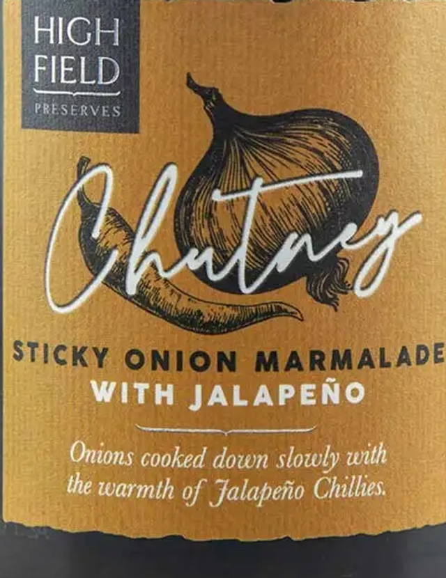 Highfield Preserves Chutney Sticky Onion and Jalapeno 215g  