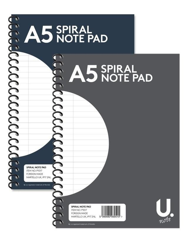 Pennine A5 Spiral Note Pad - Dark Grey / Blue
