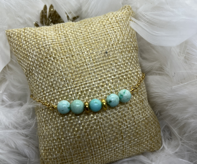Bracelet chrysocolle dorée