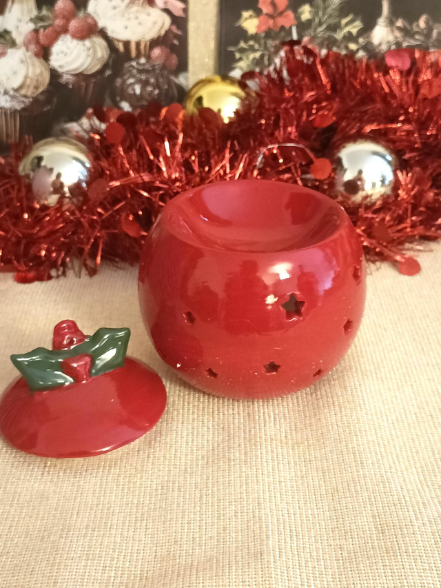 Brûle parfum boule de Noël rouge