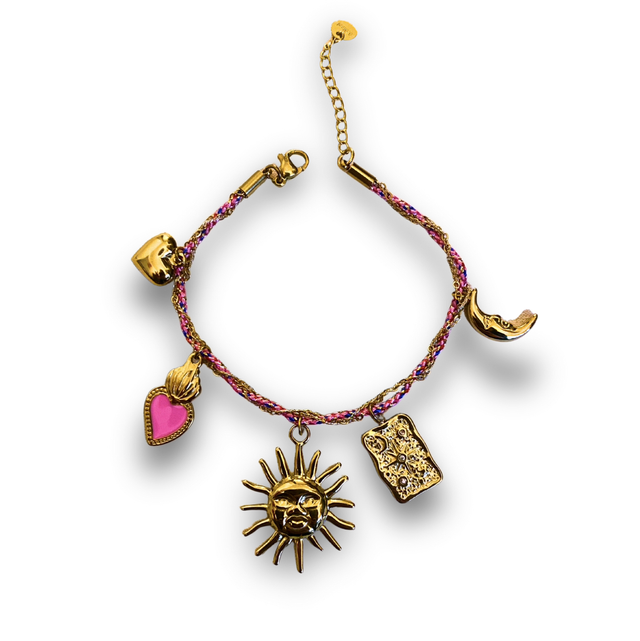 Bracelet cordon rose