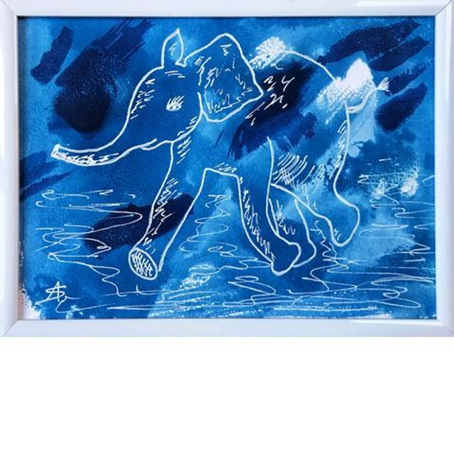 Cyanotype éléphant