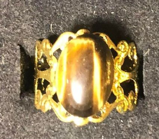 oeil de tigre (bague baroque dorée) 