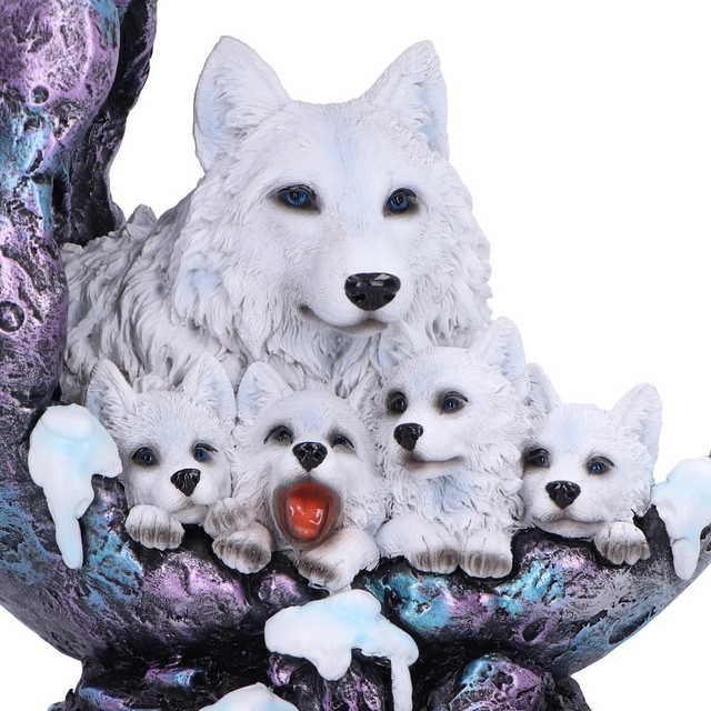 Winter Moon Wolf Ornament with LED