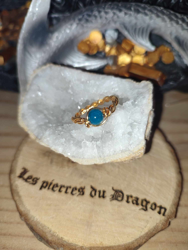 bague réglable faite-main dorée