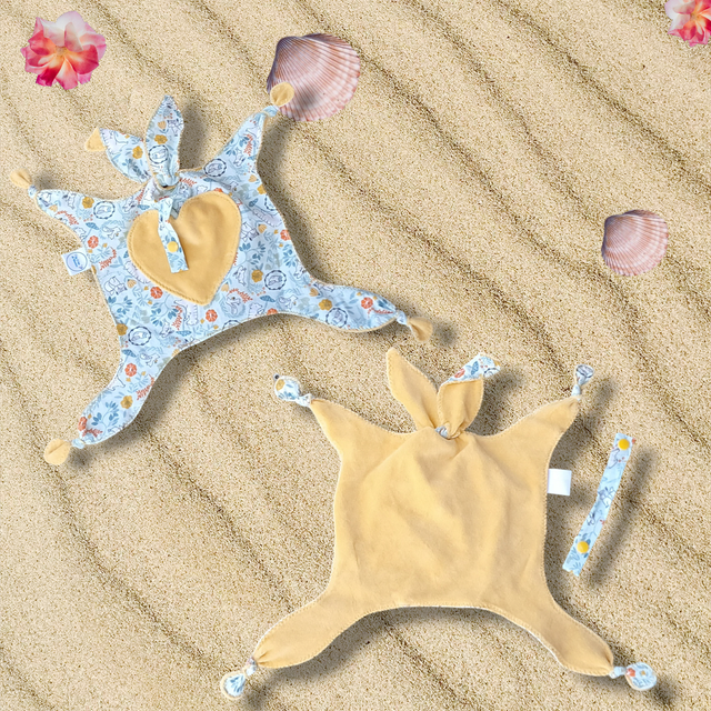 Doudou Lapin Range Tétine "Animaux de la forêt " - Coton & Minky