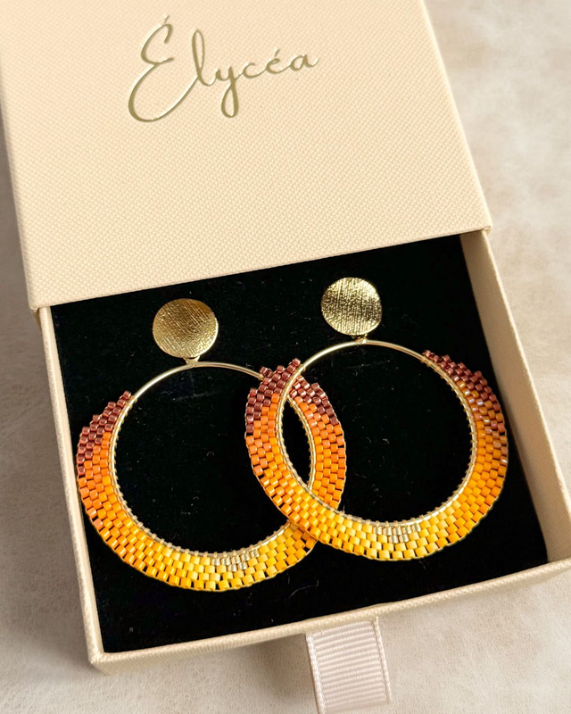 Braises - Boucles d'oreilles tissées main