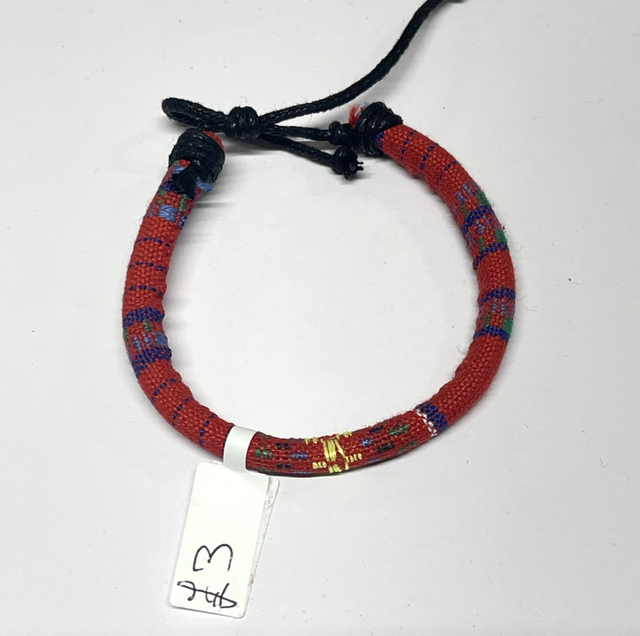 Adjustable Cotton Bracelet - Red