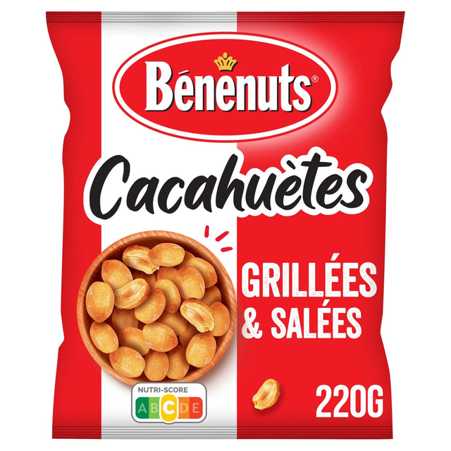 Cacahuètes Bénenuts grillée et salée 220g