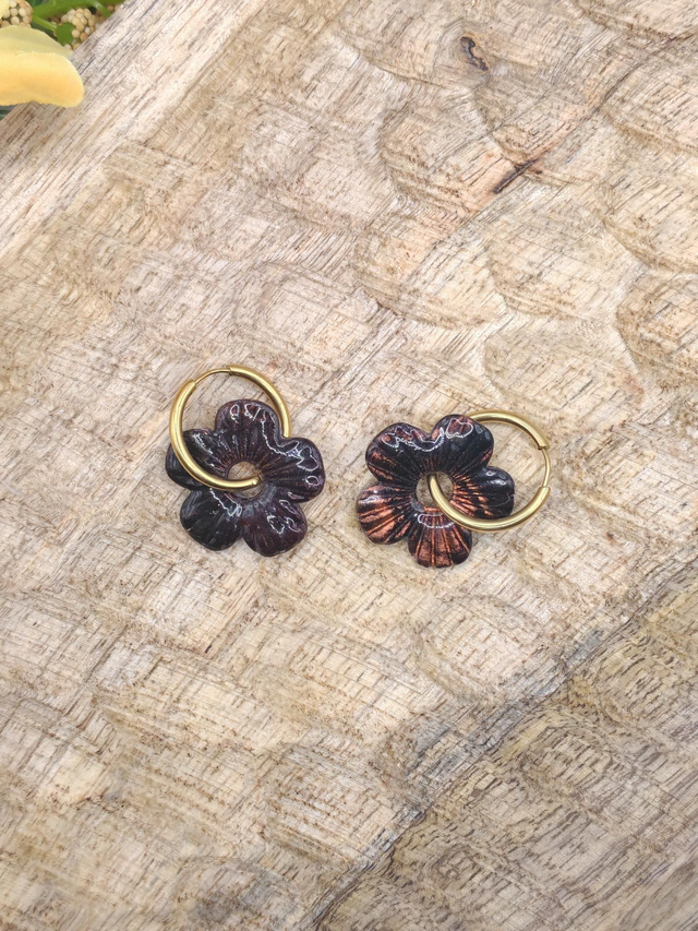 Choupettes Ilena réversibles, café cuivre 