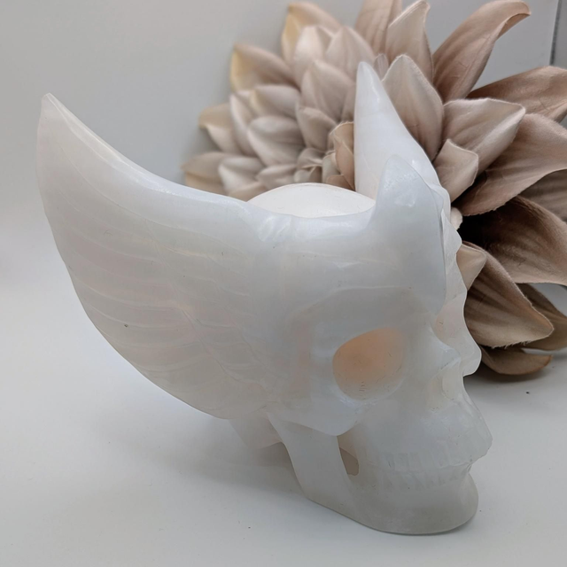 High Quality Hand Carved Crystal Skull - 5" Afghan Jade