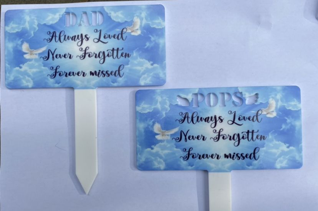 Dad cutout grave marker 