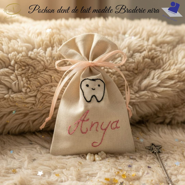 Pochon Magique "Dent de Lait" : Le Gardien des Petits Trésors sur commande