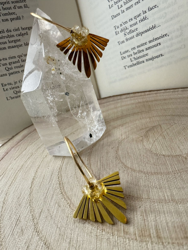Boucles d'oreilles Aurore - Citrine