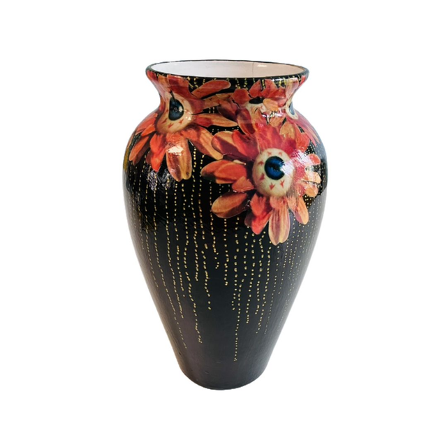 Black “Starey Flowers” Upcycled Flower Vase - House of Frisson