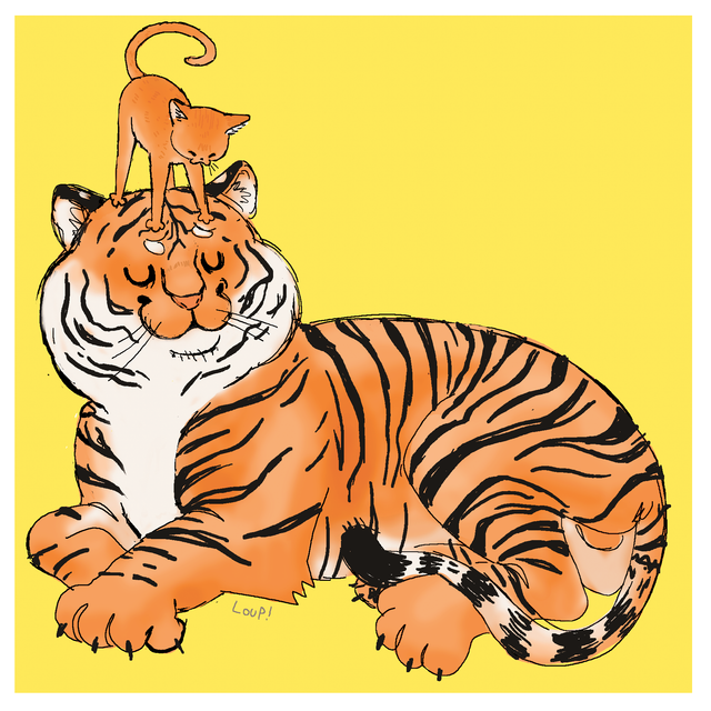 Print - Tiger & Cat