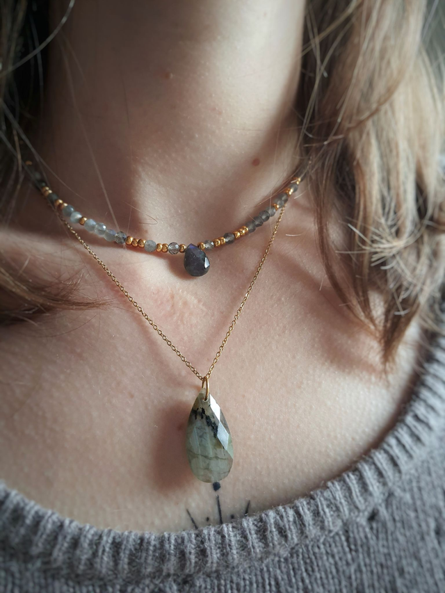 Collier Lueur doré - Labradorite