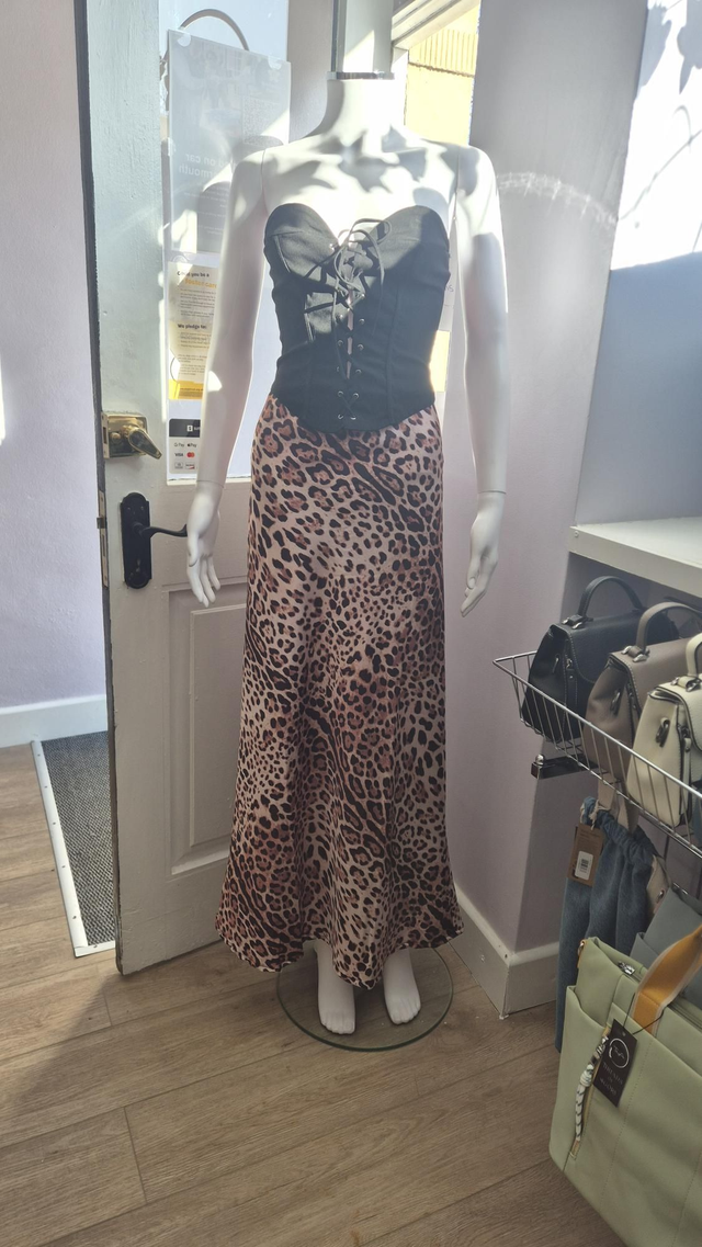 Leopard Slip Skirt