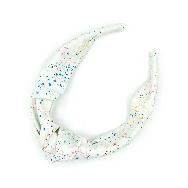 Top Knot Alice Band - White Speckle